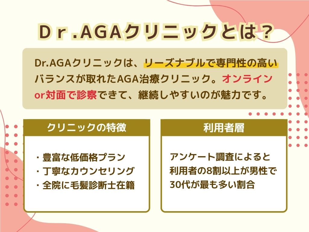 Dr.AGAクリニックとは？AGA治療の特徴まとめ