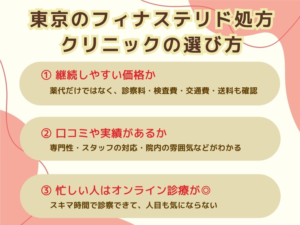 東京のフィナステリドクリニックの選び方